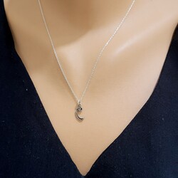 925 Silver Vav Letter Pendant Necklace - Nusrettaki