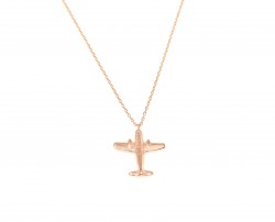 925 Sterling Silver AeroPlane Necklace, Rose 