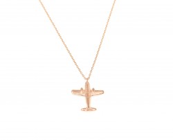 925 Sterling Silver AeroPlane Necklace, Rose - Nusrettaki