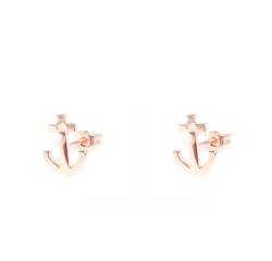 925 Sterling Silver Anchor Stud Earrings - 7