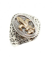 925 Sterling Silver And Bronze Konstantinopol Design Ring - Nusrettaki