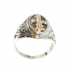925 Sterling Silver And Bronze Konstantinopol Design Ring - Nusrettaki (1)