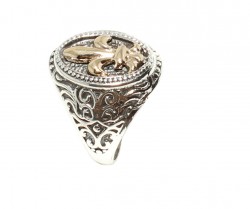 925 Sterling Silver And Bronze Konstantinopol Design Ring - 3