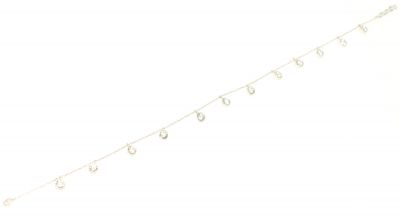 925 Sterling Silver Anklet with Stone - 1