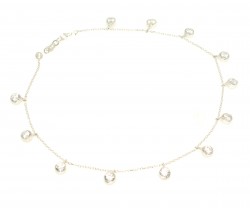 925 Sterling Silver Anklet with Stone - 2