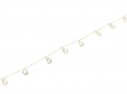 925 Sterling Silver Anklet with Stone - 3