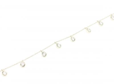 925 Sterling Silver Anklet with Stone - 3
