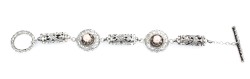 925 Sterling Silver Antique Bracelet with Pink Pearl - Nusrettaki (1)