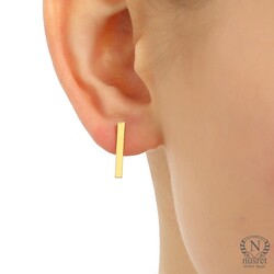 925 Sterling Silver Bar Studs - Nusrettaki