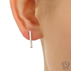 925 Sterling Silver Bar Studs - 2