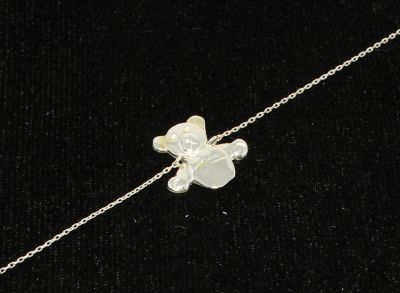 925 Sterling Silver Bear Anklet - 2