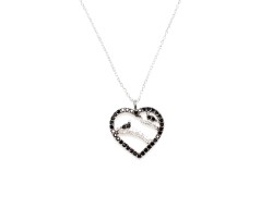 925 Sterling Silver Bird in a Heart Necklace - 10