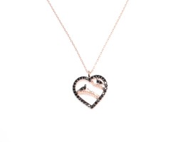 925 Sterling Silver Bird in a Heart Necklace - 9