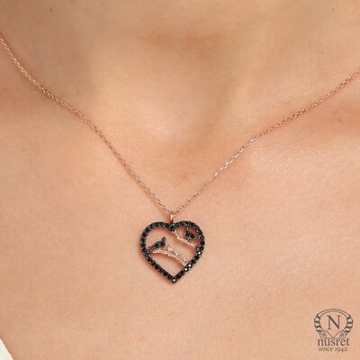 925 Sterling Silver Bird in a Heart Necklace - 7