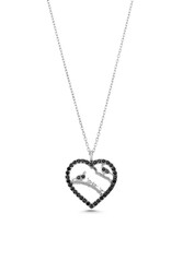 925 Sterling Silver Bird in a Heart Necklace - 5