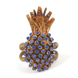 925 Sterling Silver Blue Stone Pineapple Ring - 3