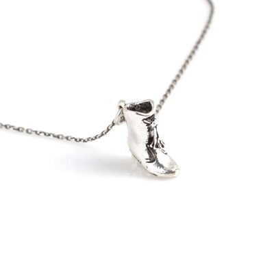 925 Sterling Silver Boots Necklace - 4