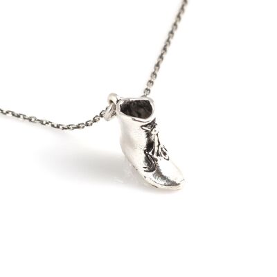 925 Sterling Silver Boots Necklace - 3
