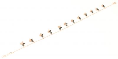 925 Sterling Silver Butterfly Anklet, Rose Gold Vermeiled - 5