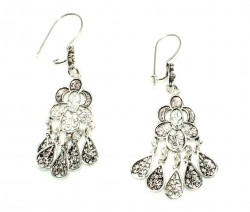 925 Sterling Silver Casting Filigree Chandelier Earring - Nusrettaki (1)