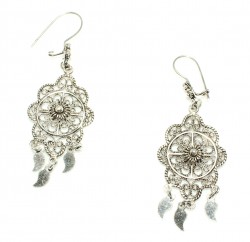 925 Sterling Silver Chandelier Filigree Earring , Circle Model - Nusrettaki