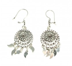 925 Sterling Silver Circles Chandelier Filigree Earring - Nusrettaki (1)