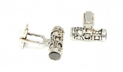 925 Sterling Silver Cylinder Model Cufflink - Nusrettaki