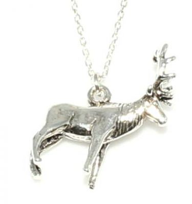 925 Sterling Silver Deer Necklace, - 3