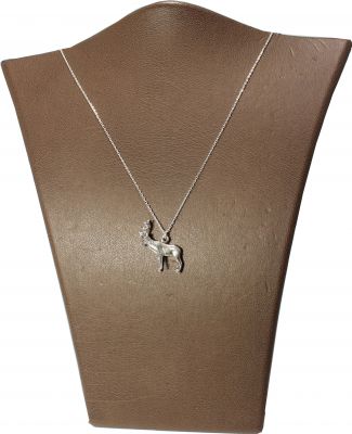 925 Sterling Silver Deer Necklace, - 4