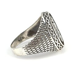 925 Sterling Silver Double Head Anatolian Eagle Men Ring - 5