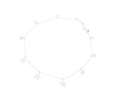 925 Sterling Silver double size Star Anklet - 2