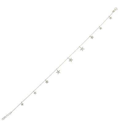 925 Sterling Silver double size Star Anklet - 3