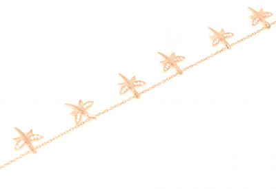 925 Sterling Silver Dragonfly Anklet - 7