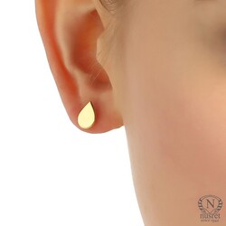 925 Sterling Silver Drop Earrings, Rose Gold Plated - Nusrettaki