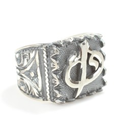 925 Sterling Silver Elif & Vav Letter Men's Ring - Nusrettaki (1)