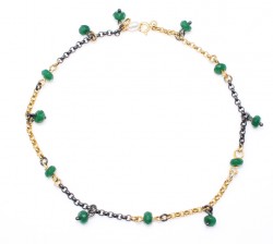 925 Sterling Silver Emerald stone Anklet - 1