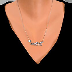 925 Sterling Silver Evil Eye & Elephant Luck Necklace - Nusrettaki