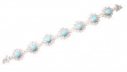 925 Sterling Silver Filigree Bracelet with Turquoise Stone - 3