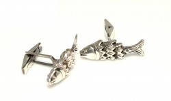 925 Sterling Silver Fish Model Cufflink - 1