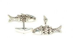 925 Sterling Silver Fish Model Cufflink - 2