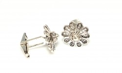 925 Sterling Silver Flower Model Cufflink - Nusrettaki