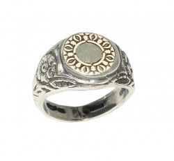 925 Sterling Silver Flower Patterned Ring - Nusrettaki