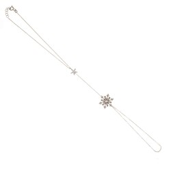 925 Sterling Silver Flowering Snowflake Hand Bracelet - 3