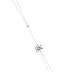 925 Sterling Silver Flowering Snowflake Hand Bracelet - 4