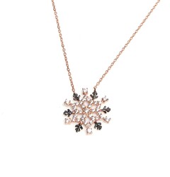 925 Sterling Silver Frozen Snowflake Necklace - Nusrettaki