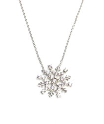 925 Sterling Silver Frozen Snowflake Pendant Necklace - 5