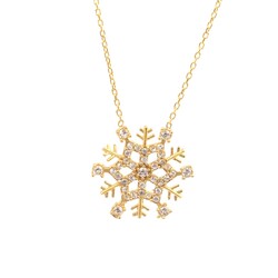 925 Sterling Silver Frozen Snowflake Pendant Necklace - 4