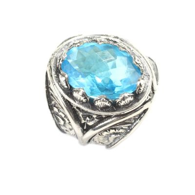 925 Sterling Silver Handcarved Oyster Shell Design Man Ring - 3