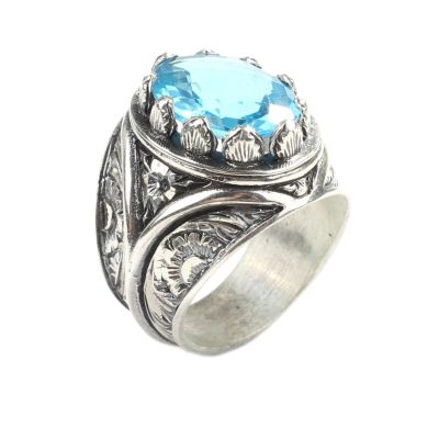 925 Sterling Silver Handcarved Oyster Shell Design Man Ring - 4