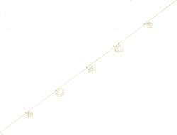 925 Sterling Silver Heart and Star Anklet - 4